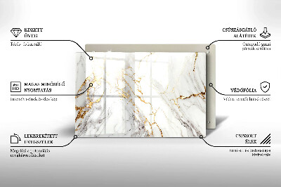 Grave candle coaster decorative Light marble with gold