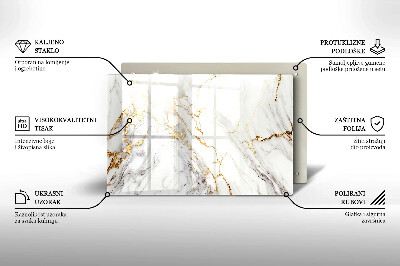 Grave candle coaster decorative Light marble with gold