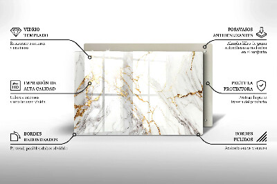 Grave candle coaster decorative Light marble with gold