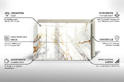 Grave candle coaster decorative Light marble with gold