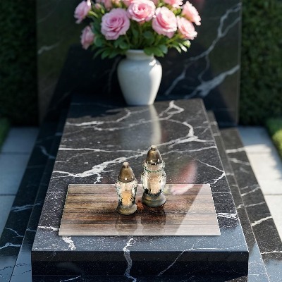 Glass candle plate decorative Wood texture boards