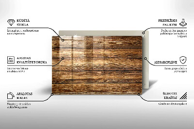 Glass candle plate decorative Wood texture boards