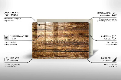 Glass candle plate decorative Wood texture boards