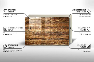 Glass candle plate decorative Wood texture boards