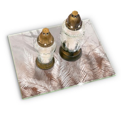 Glass candle plate decorative Boho foliage leaves