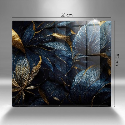 Glass candle plate decorative Decorative leaves with gold