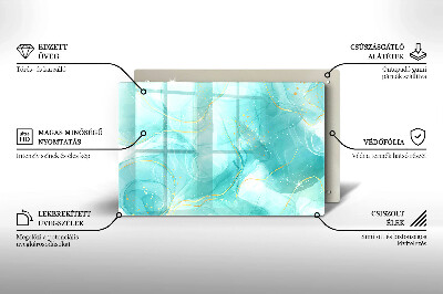 Grave candle coaster decorative Blue and gold abstraction