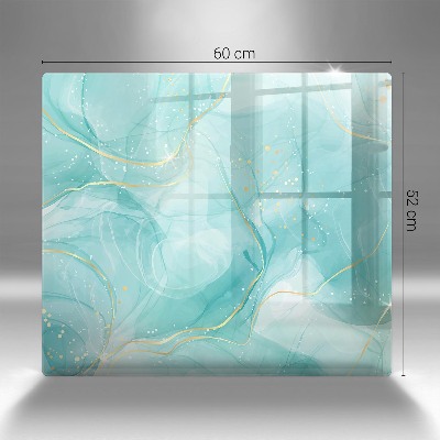 Grave candle coaster decorative Blue and gold abstraction