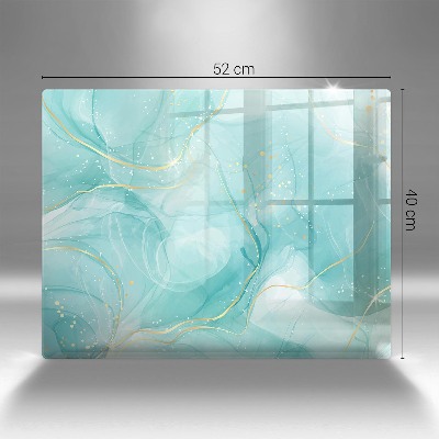 Grave candle coaster decorative Blue and gold abstraction