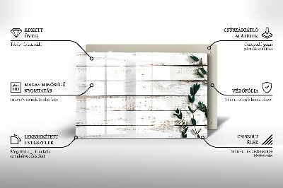 Glass candle plate decorative Old boards and leaves