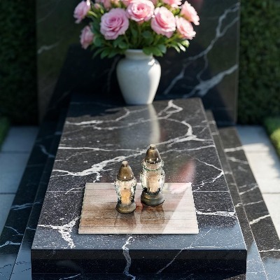 Grave candle coaster decorative Wooden boards