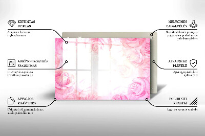 Glass candle plate decorative Delicate roses background