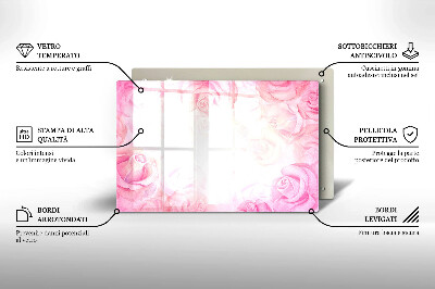 Glass candle plate decorative Delicate roses background