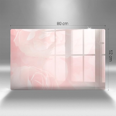 Grave candle coaster decorative Pastel roses background