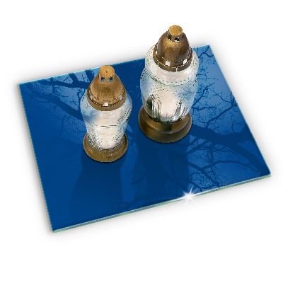 Glass candle plate decorative Blue colour