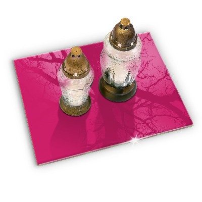 Glass candle plate decorative Pink colour