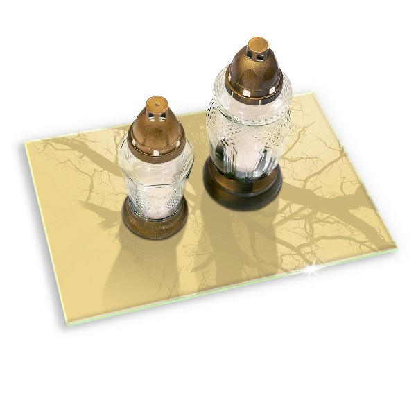 Glass candle plate decorative Yellow colour