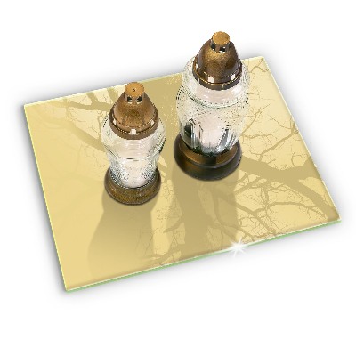 Glass candle plate decorative Yellow colour