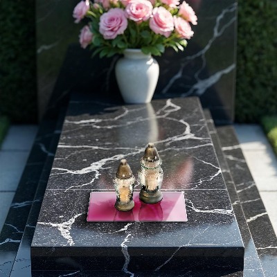 Grave candle coaster decorative Pink colour