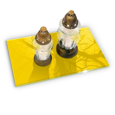 Glass candle plate decorative Yellow colour