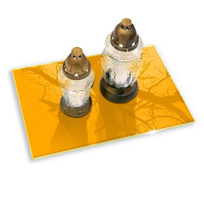 Grave candle coaster decorative Dark yellow colour