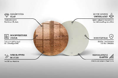 Glass candle plate Wood texture