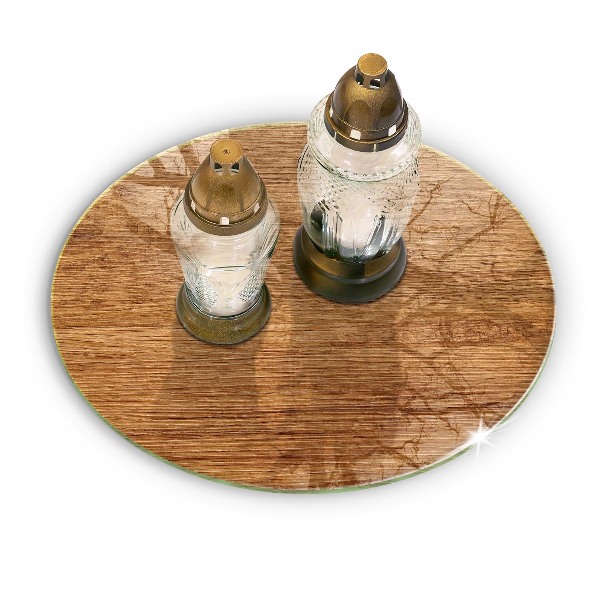 Grave candle plate Wood plank texture