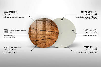 Glass candle plate Wood plank texture
