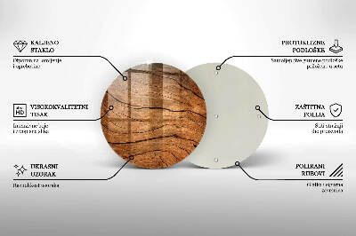 Glass candle plate Wood plank texture
