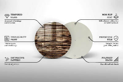 Glass candle plate Wood texture