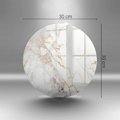 Glass candle plate Light marble with gold