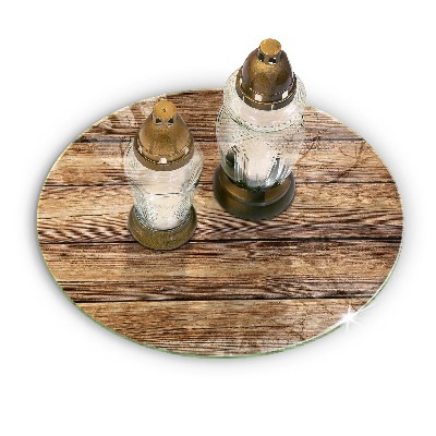 Grave candle plate Wooden boards texture
