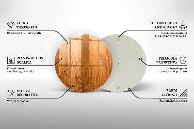 Glass candle plate Wooden boards