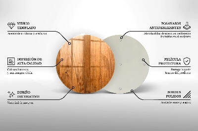 Glass candle plate Wooden boards