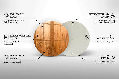 Glass candle plate Wooden boards