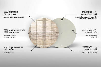 Glass candle plate Wooden boards