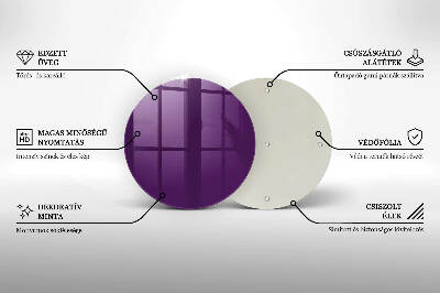 Glass candle plate Purple colour