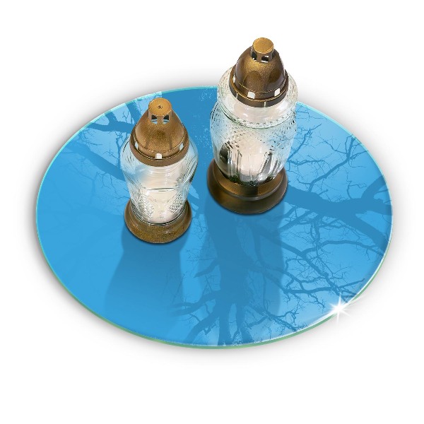 Glass candle plate Blue colour