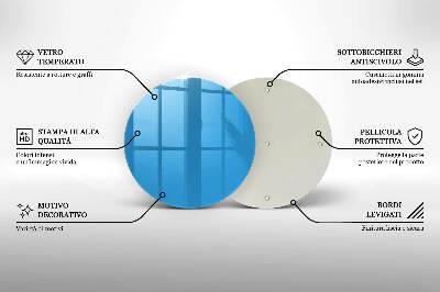 Glass candle plate Blue colour