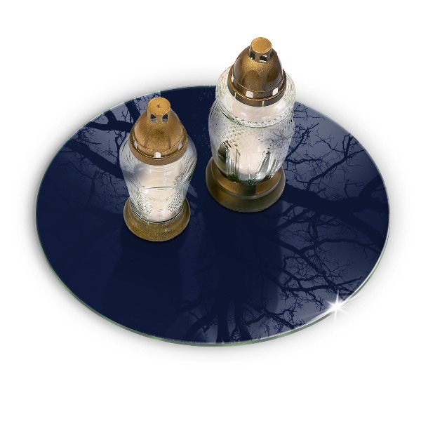 Grave candle plate Navy blue colour