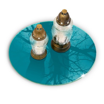 Glass candle plate Turquoise colour
