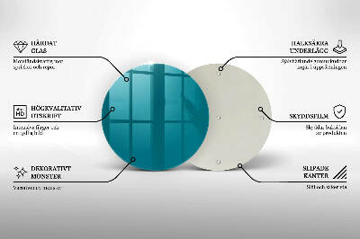 Glass candle plate Turquoise colour