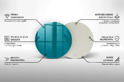 Glass candle plate Turquoise colour