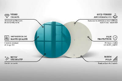Glass candle plate Turquoise colour
