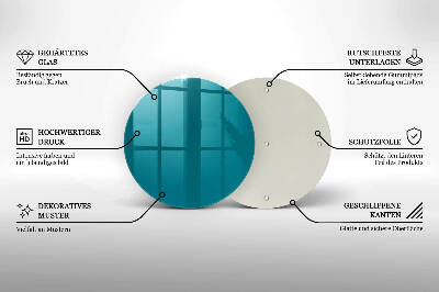 Glass candle plate Turquoise colour