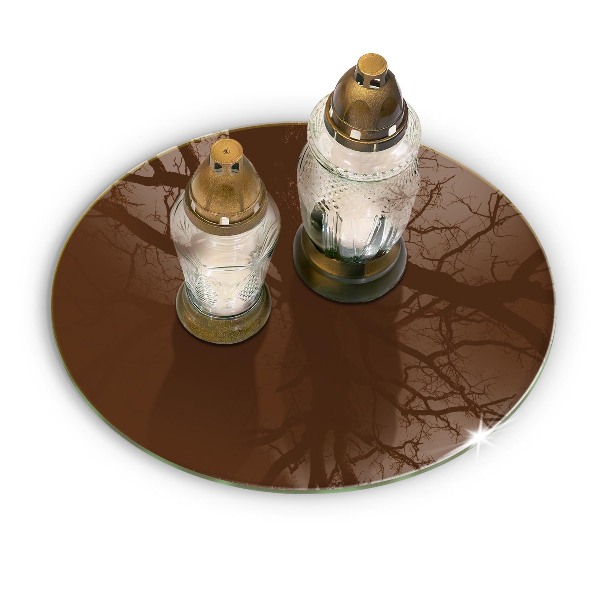 Glass candle plate Brown colour