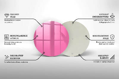 Glass candle plate Pink colour