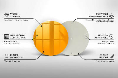 Glass candle plate Dark yellow colour