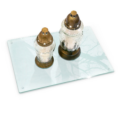 Rectangular glass candle plate transparent