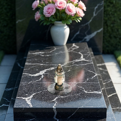 Round grave candle plate transparent